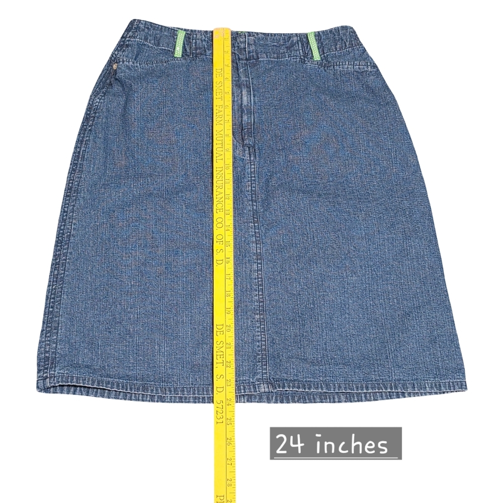 Vintage NORTHCREST Denim Skirt Womens Size 10 Blue Knee Length Minimalist 90s - Picture 10 of 10